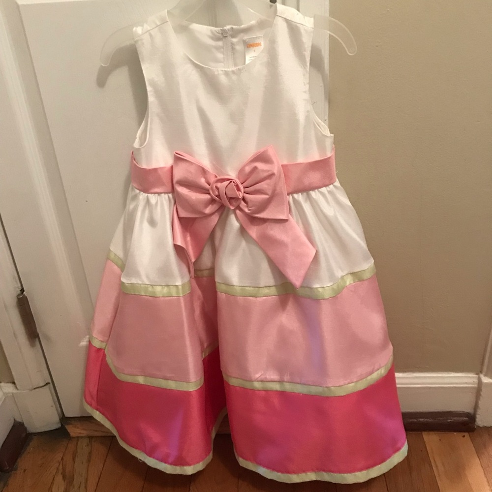 Gymboree Easter Dress, pink, green, white, size 5.